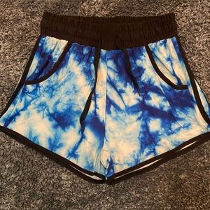 Women’s Blue Tie-Dye Athletic Dolphin Shorts